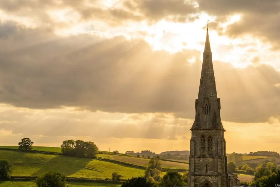 How many days until Ascension Day church steeple and calendar countdown