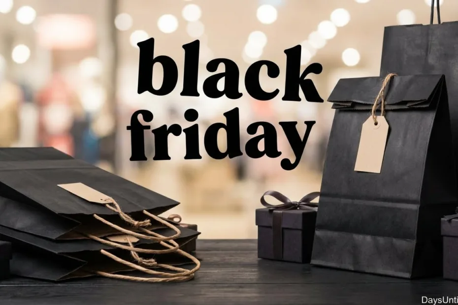 How many days until Black Friday countdown with shopping bags