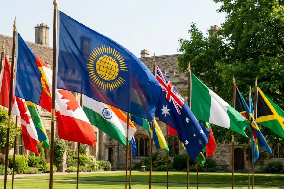How many days until Commonwealth Day countdown featuring waving flags