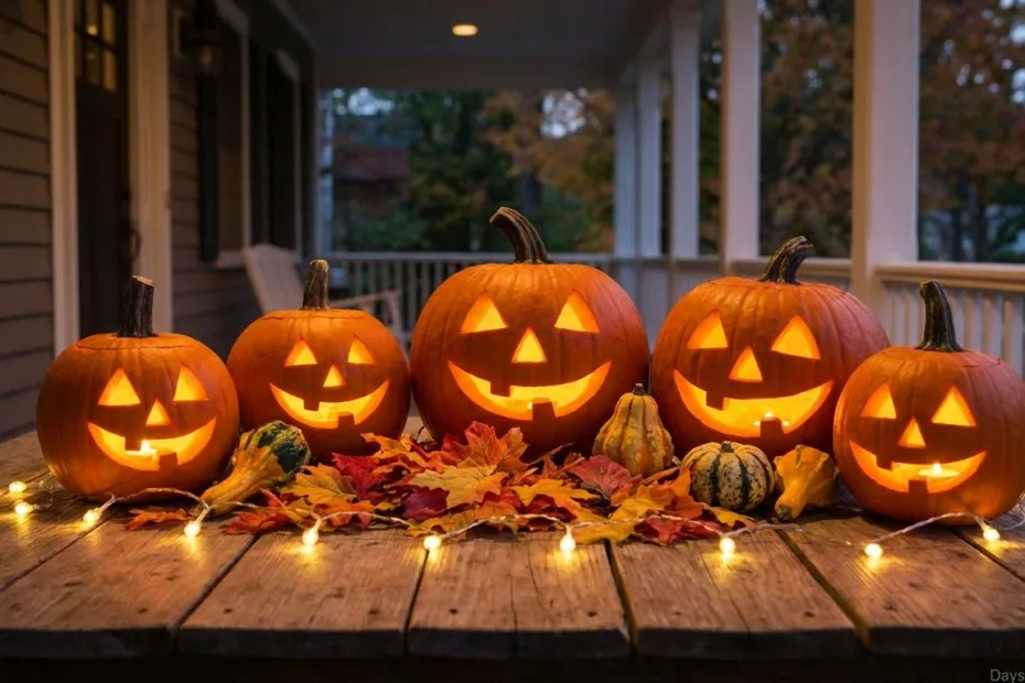 How many days until Halloween jack o lantern and calendar countdown