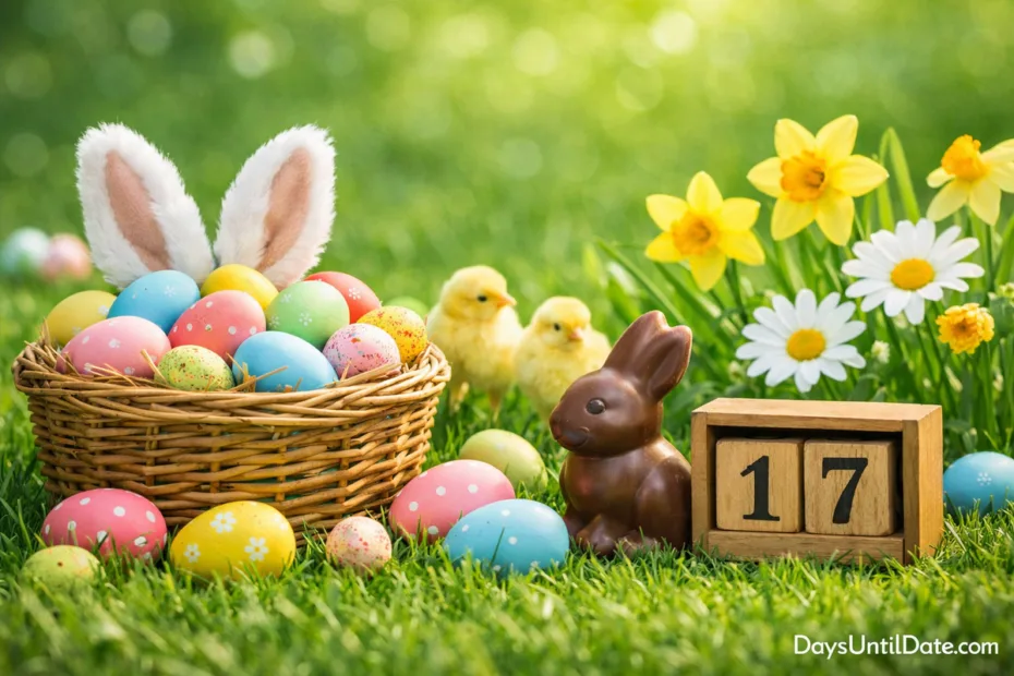 Countdown calendar marking how many days until Easter
