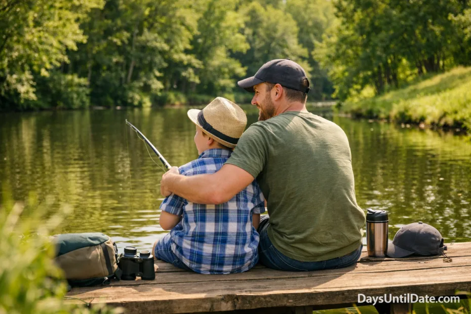 How many days until Fathers Day calendar countdown with card and gift