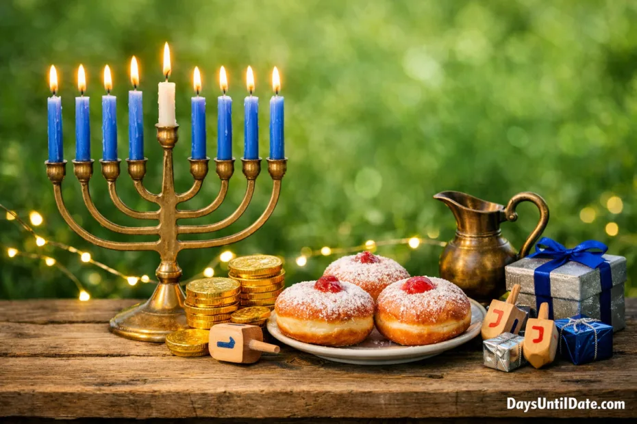 How many days until Hanukkah menorah countdown