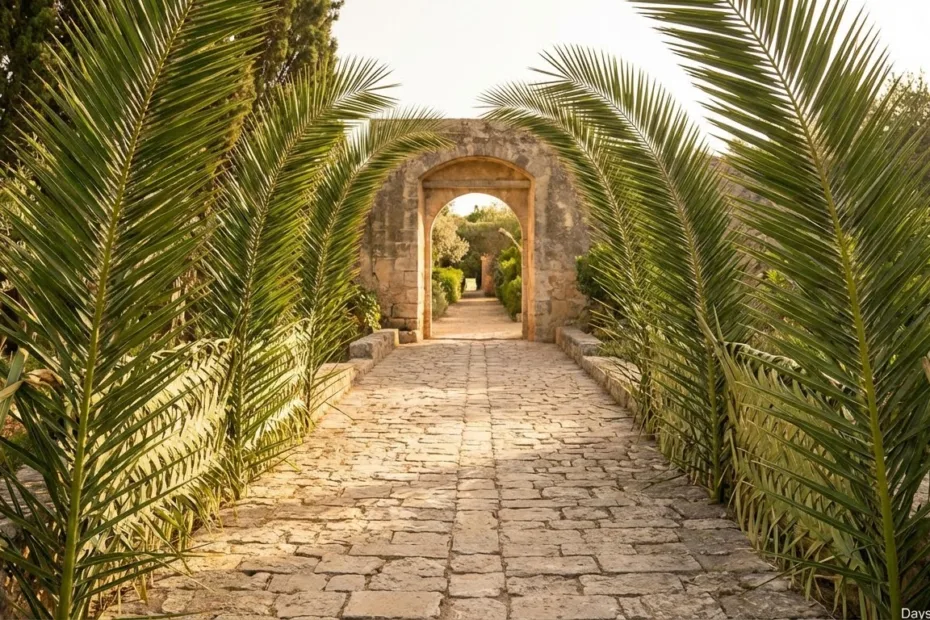 How many days until Palm Sunday church procession with palm branches