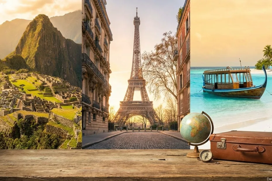 How many days until World Tourism Day global travel countdown with map and suitcase